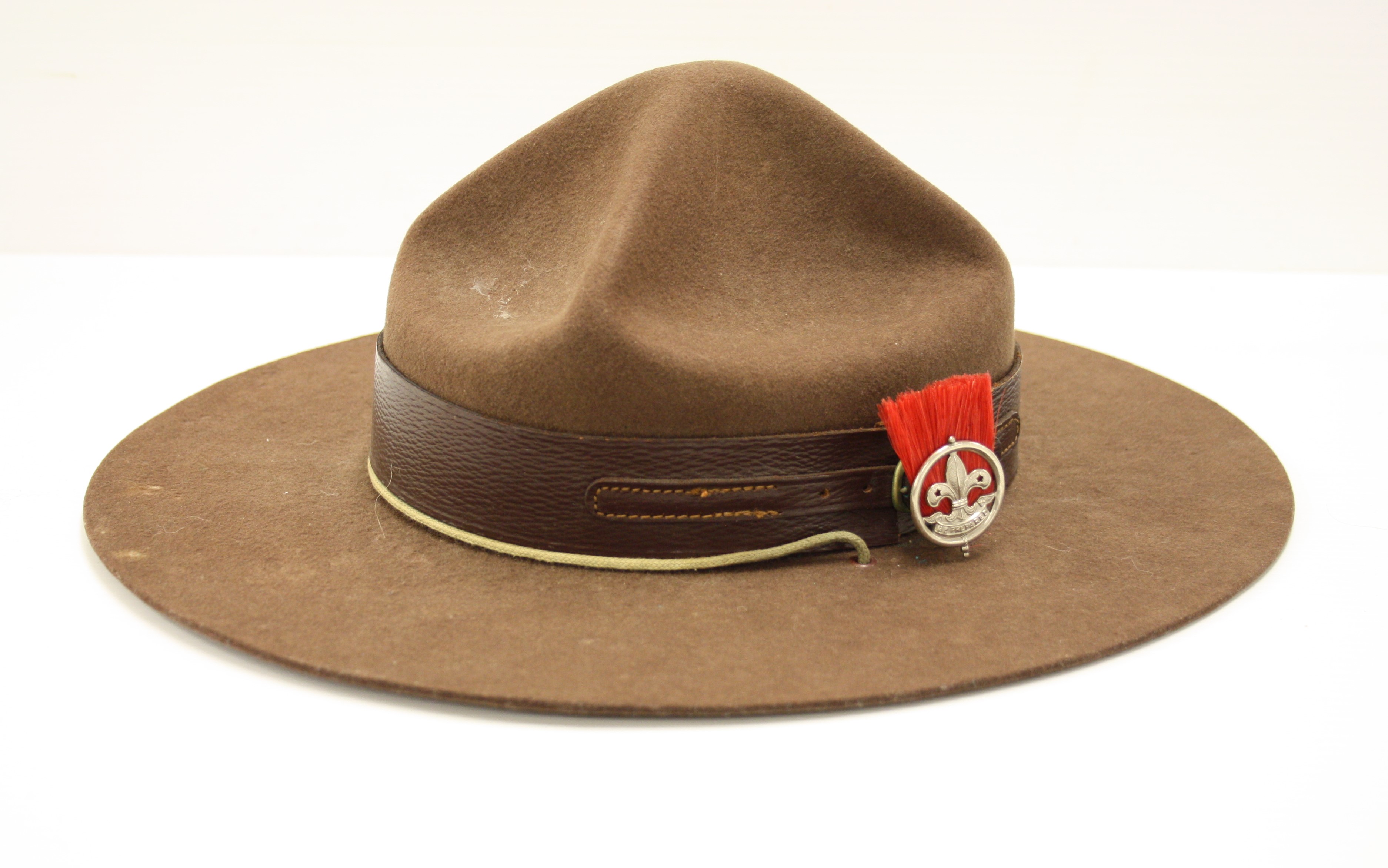Stetson with Scout Badge and Red Plume